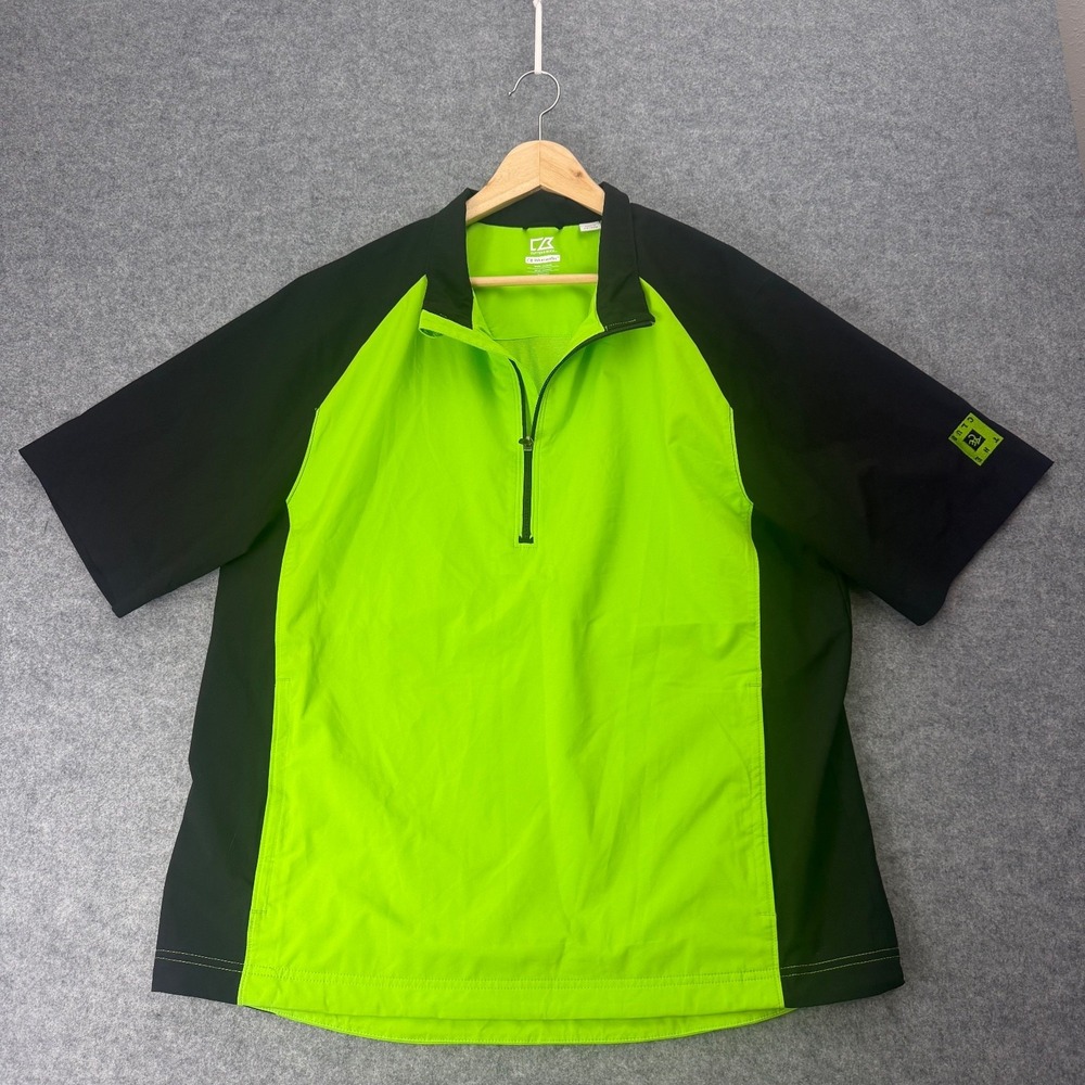 Cutter & Buck Men's XL Green Black CB WeatherTec Windshirt Pullover